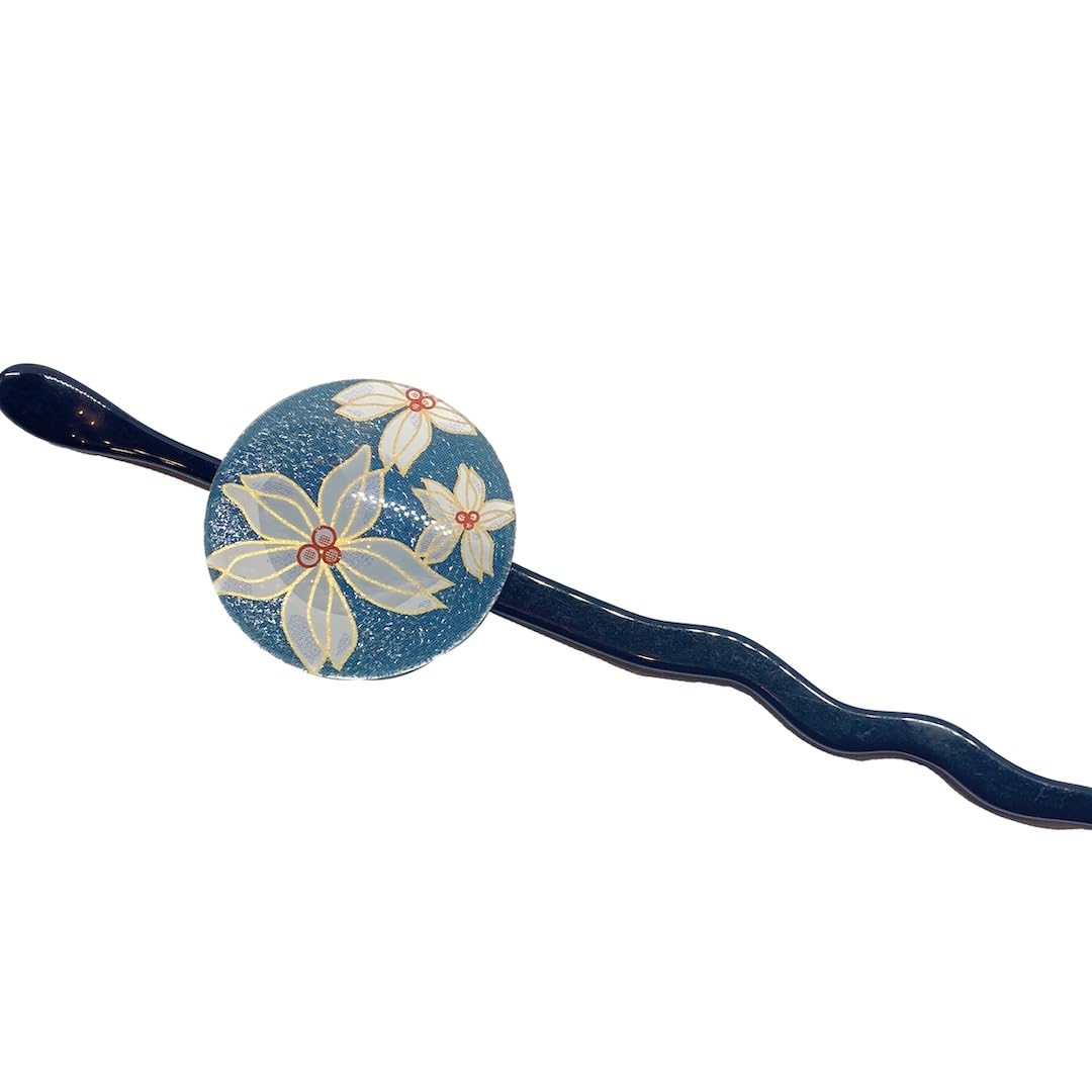 [pontopont] Glass Hairpin, Single Hairpin, Kiln-fired Glass, Hair Ornament, Hair Clip, Japanese Style, Traditional, Kimono, Japanese Beauty, Elegant,