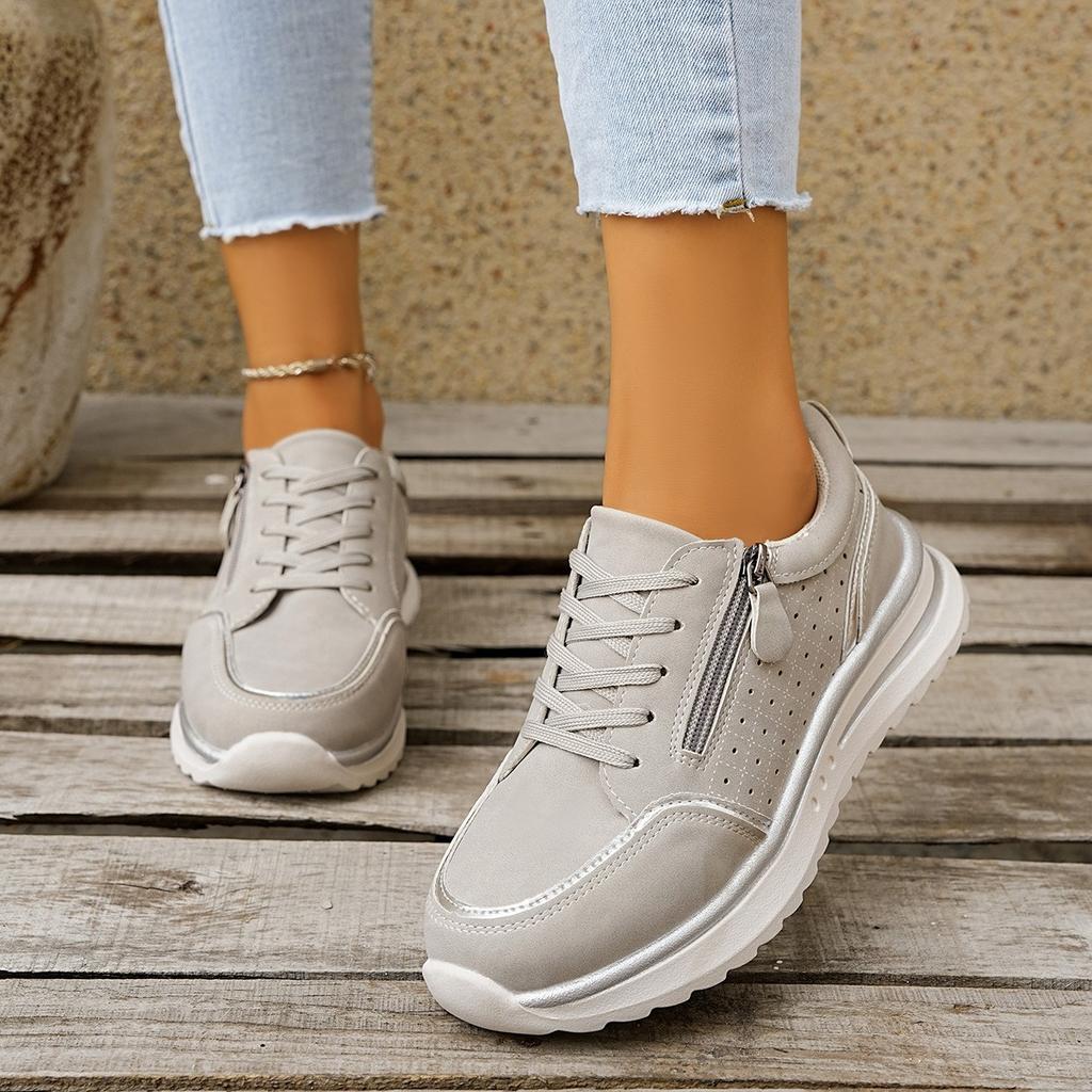 Women's Shoes Lightweight Pu Leather Casual Shoes Classic Lace Up Vulcanized Shoes Fashion Women Sneakers Luxury Tennis Footwear
