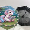 1PC unicorn, flowers Automatic Open/Close Umbrella with Windproof, 8-Rib Sturdy Canopy, Durable Ribs, Fashionable Design, Outdoor Accessory, Fun Prin,