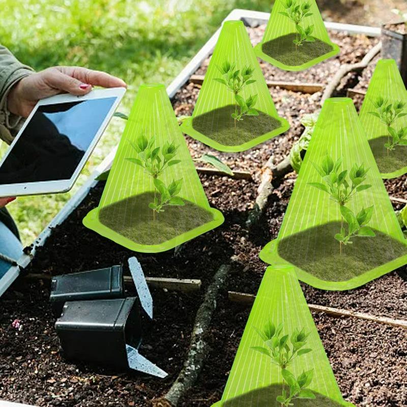 30/10x Garden Cloches Reusable Bell Plant Protectors Clear Garden Plant Cover Protector From Frost Animals Snails Birds Chickens