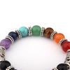 Rainbow Seven-Color Energy Natural Agate Unisex Yoga Heart Bracelet