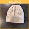 Knit Hat Simple With Embroidered Letters Warm Solid Color For Wear Casual