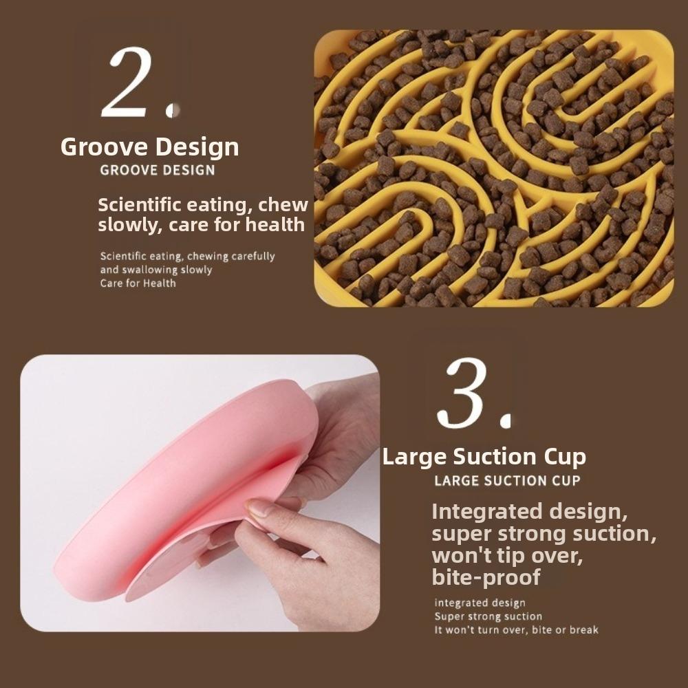 Silicone Slow Feeder Anti-Choking Non-Slip Slow Food Plate Eco-Friendly Anti-Gulping Pet Feeding Mat for Mealtime Training