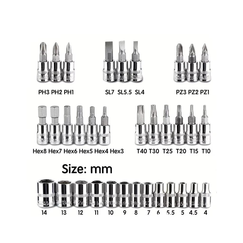 46pcs/set Professional Ratchet Tool Set Car Repair Combination Wrench portable Professional equipped torque wrench Tools