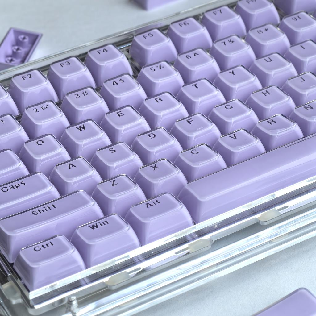 135Keys Crystal Purple Keycap Jelly Pc Oem 2.25/2.75U Space Bar Iso Layout Alice For Aula F75/F99/F75Pro Translucent Keycap
