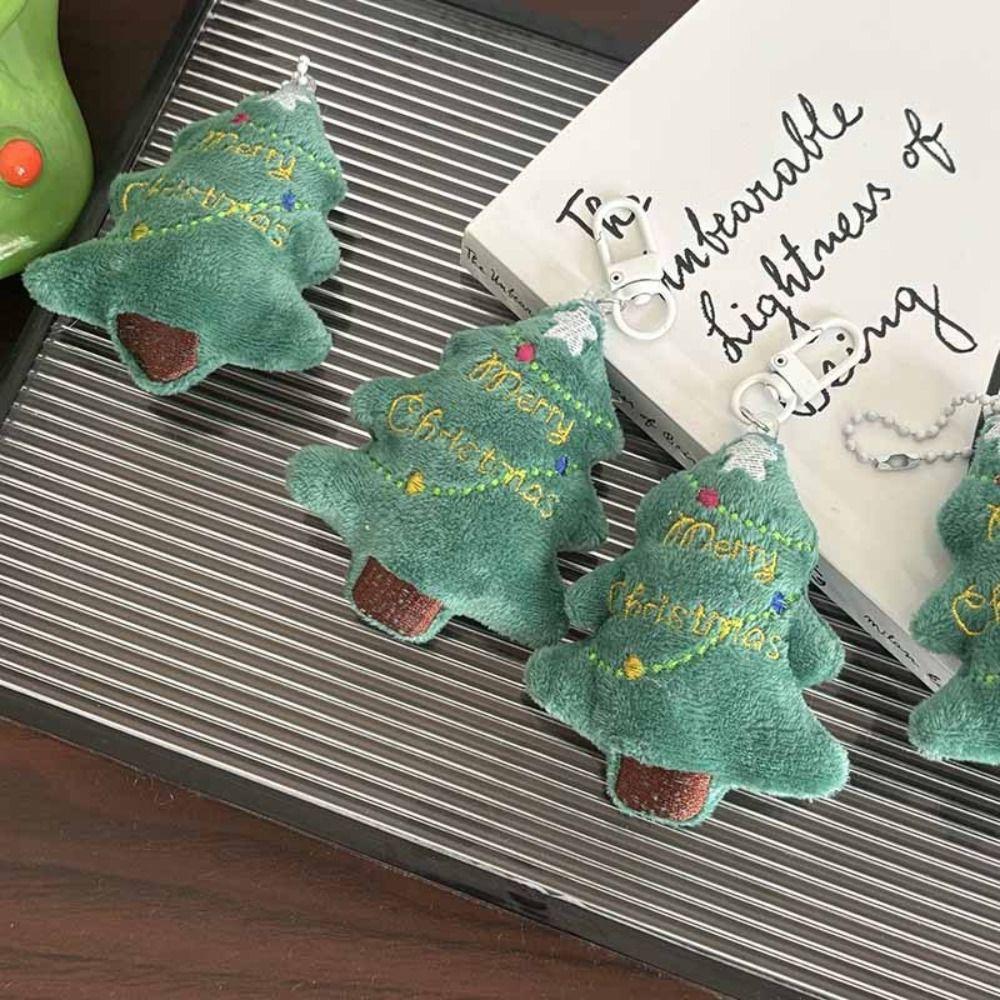 Cartoon Xmas Snowman Pendant Bell Christmas Mini Key Ring Cute Christmas Tree Key Ring  Friends