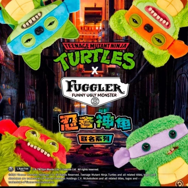 Official Fuggler X Tmnt Teenage Mutant Ninja Turtles Funny Ugly Monster Soft Plush Doll Leonardo Collectible Toys Gifts For Fans