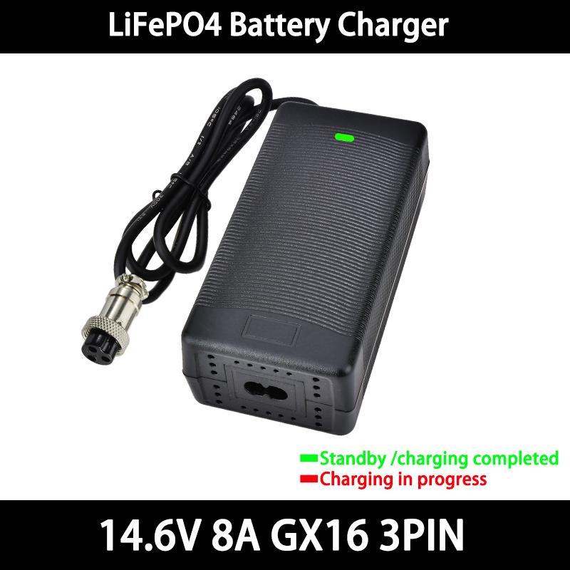 12V 8A 14.6V 8A Lifepo4 Ladegerät AC 100-240V 4S 12V/12.8V Lithium-Eisenphosphat-Akkupack-Ladegerät Es wird mit einem Lüfter geliefert