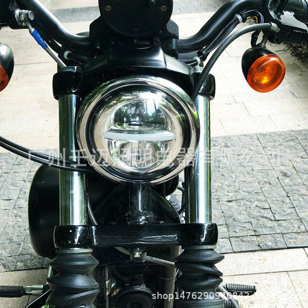 5.75-Inch LED Harley Motorcycle Headlight, 50W High/Low Beam, High Brightness