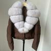 Womens Short Warm Puffer Coat With Real Fox Fur Collar Lightweight Down Jacket Winter Urban Commute
