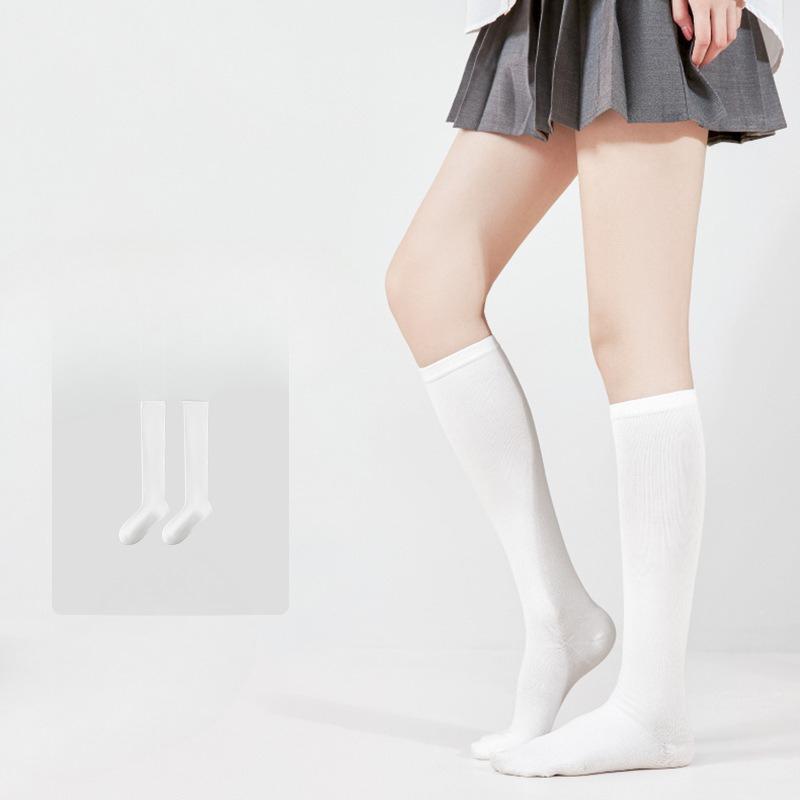 

Women s Summer Thin Micro Pressure Slim Pressure Breathable Sports Stretch Calf Socks 1 pair белый