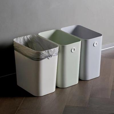 Bathroom Gap Trash Can Uncovered Narrow Plastic Waste Basket with Fixed Hole Space Saving Slim Garbage Can for Bedroom Kitchen Living Room Office
