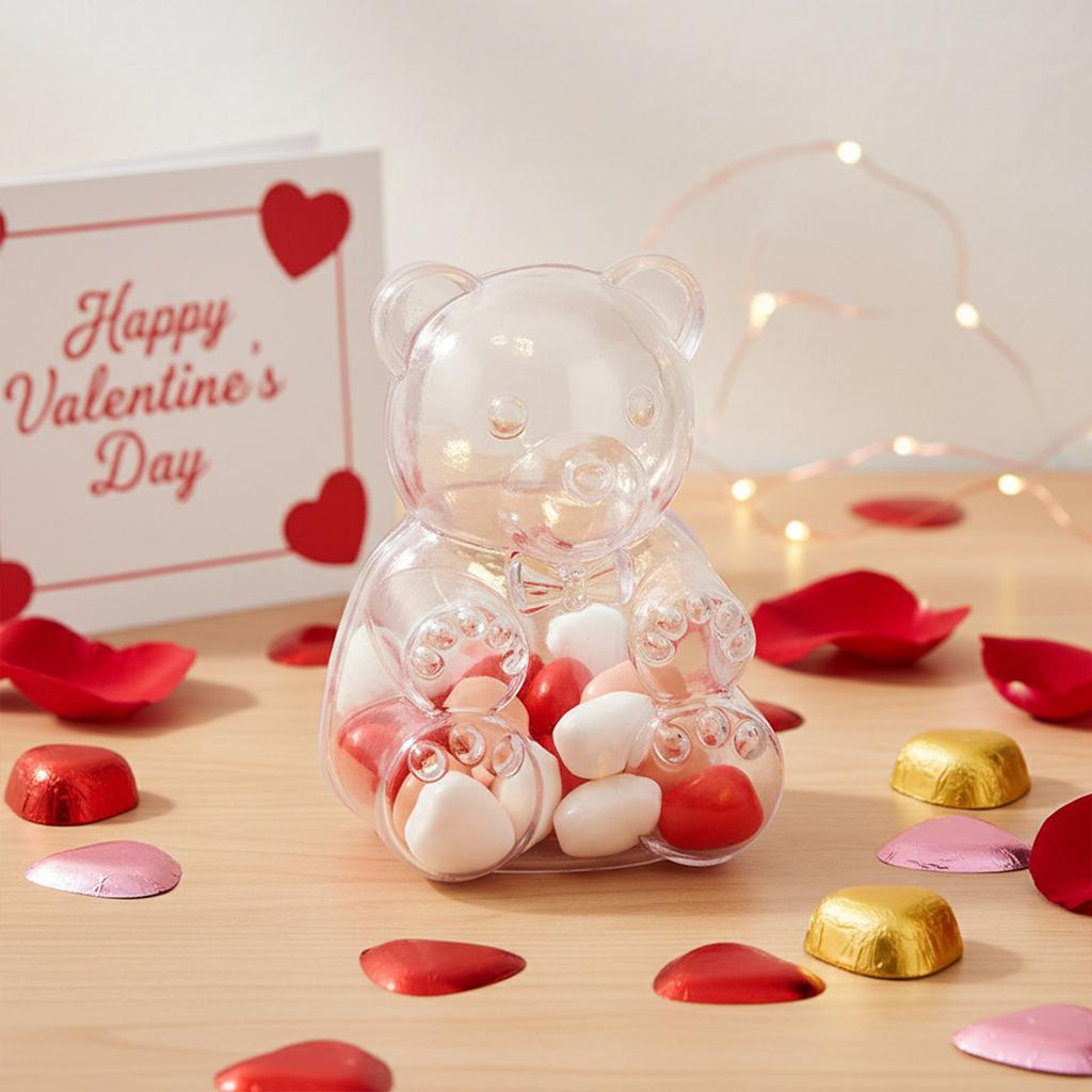 12Pcs Cute Bear Shaped Candy Boxes Small Fillable Bear Shape Containers for Valentines Day Weddings Birthday Party Favors