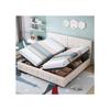 Lit Rembourré - 180x200 Cm - Rangement Hydraulique - Tissu Velours Doux - Beige