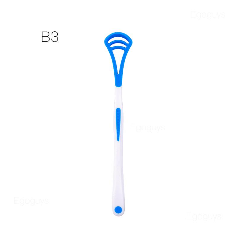 1Pc Reusable Tongue Cleaner Scraper Dual Use Oral Hygiene Toothbrush Fresh Breath Tongue Cleaning Brush