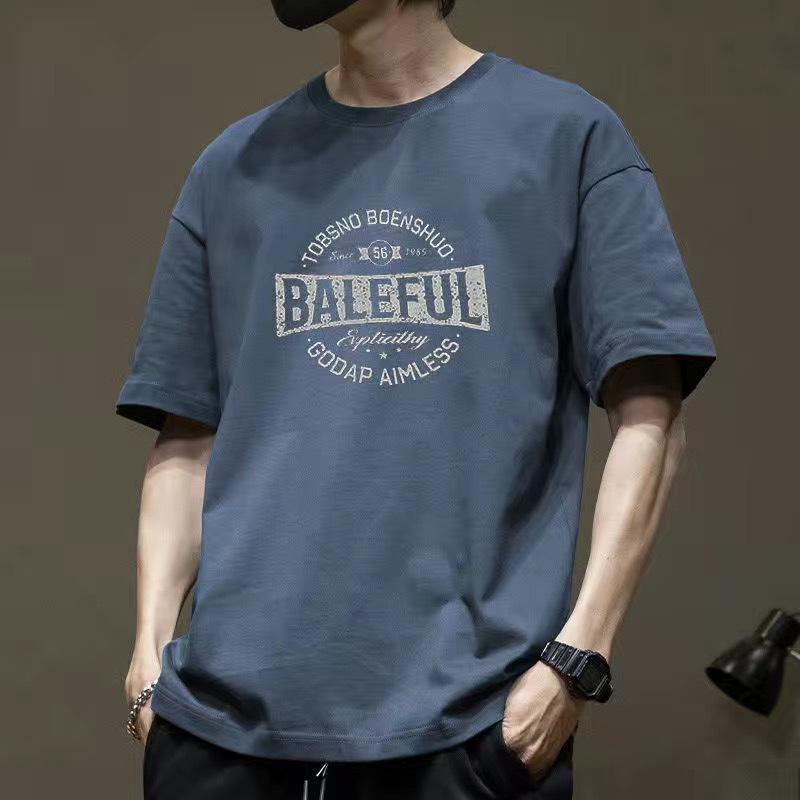 

Мужская футболка с коротким рукавом, летняя 2025, новая, трендовая, с принтом бренда, в американском стиле, из чистого хлопка, свободная, мужская одежда 3XL