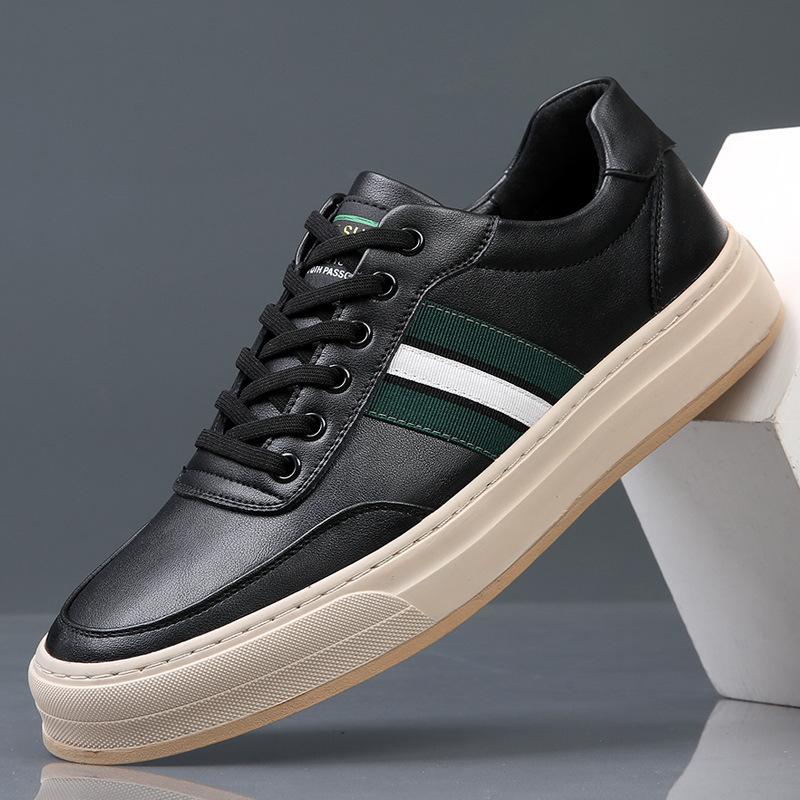 Men's Shoes Spring 2025 New Trendy Brand Men's Breathable Leather Board Shoes British Style Platform Casual Shoes Men's Trend