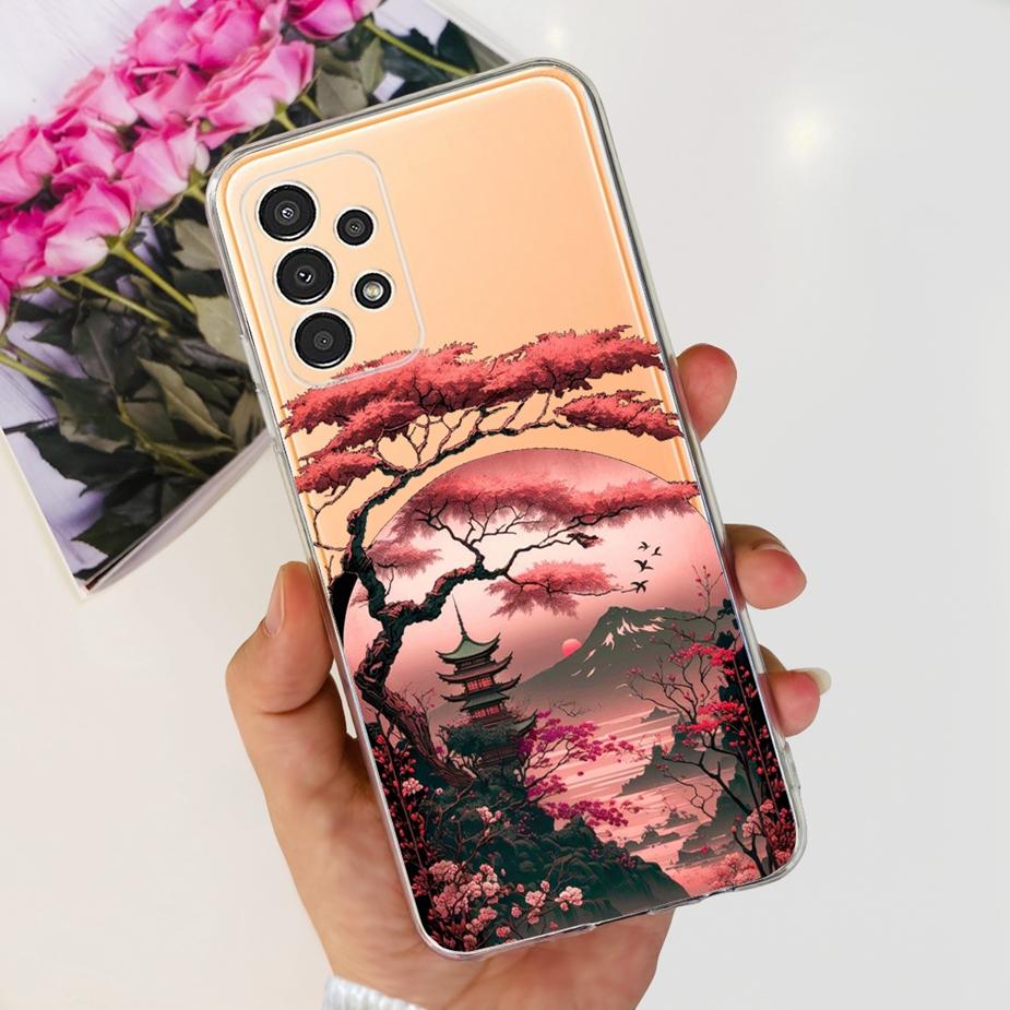 For Samsung Galaxy A13 Case A23 A33 A53 5G Cute Painted Cover Clear Silicone Soft TPU Phone Case For Samsung A53 A 13 23 33 Bags