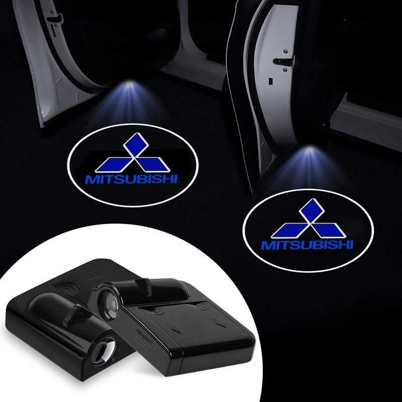 Auto LED Türlicht Geister Schatten Projektor Emblem Lampe Für Mitsubishi Outlander Lancer 10 9 ASX RALLIART Eclipse L200 Pajero