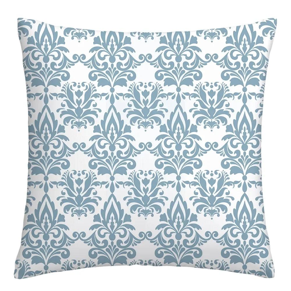 Blue and White Geometric Diamond Pillowcase Office Living Room Home Pillowcase Car Ornaments