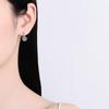 8mm Round Cut Six Prong Pave Huggie Hoop Moissanite Earrings S925 Sterling Silver For Women