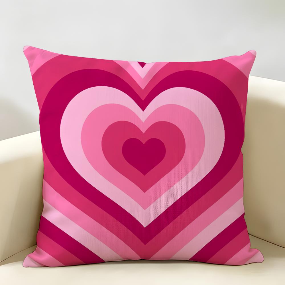 Sweet Love Cushion Cover Durable Hypoallergenic Organic Linen Short Pillow Cover Washable