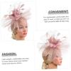 YARNOW Mesh Fascinator Hat for Women Cocktail Tea Party Hat with Hair Clip and Headband for Special Occasion Accessories Pink