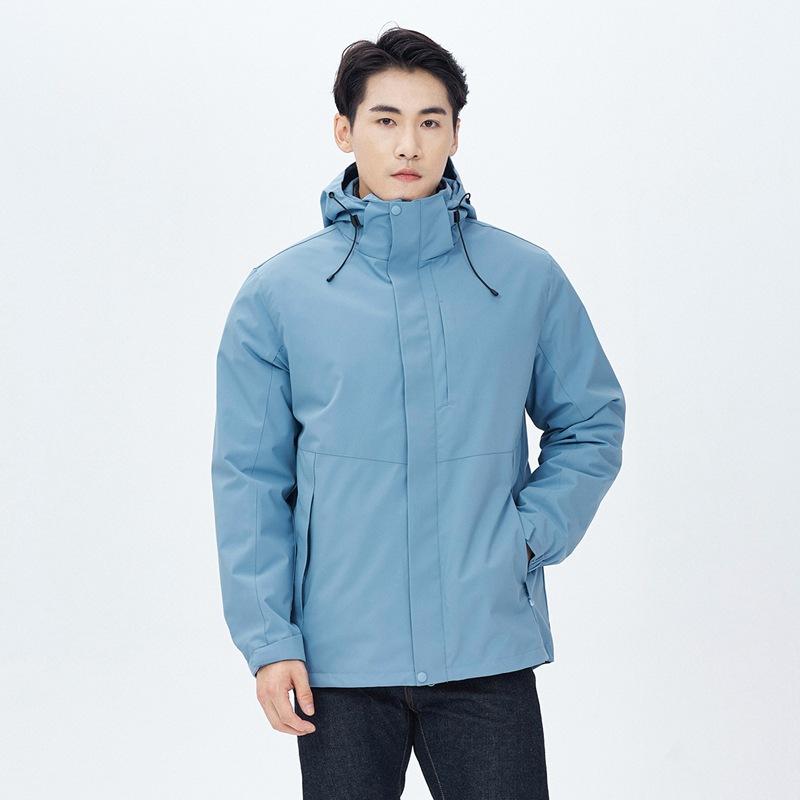 Couple White Duck Down Full Heat Seal Down Jacket Three-in-one Jacket Graphene Zipper