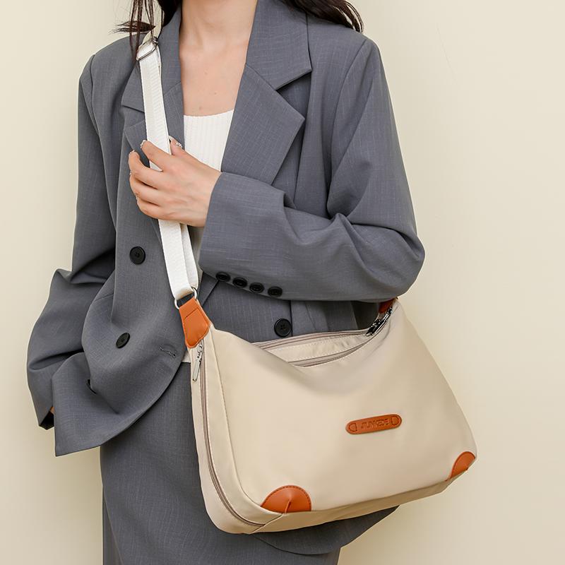 Geantă ușoară din pânză de nailon impermeabilă de mare capacitate pentru femei, geantă de umăr, geantă crossbody, geantă pentru mamă