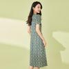 SheTu Women's Floral Chiffon Short-Sleeve Midi Dress