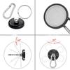 Ganchos Mosquetão THCMagorilla, Capacidade 63kg, Ímã de Neodímio Giratório de Alta Resistência, 42mm, Preto, 8 Peças, para Bolsas, Churrasqueiras, Carteiras e Armazéns