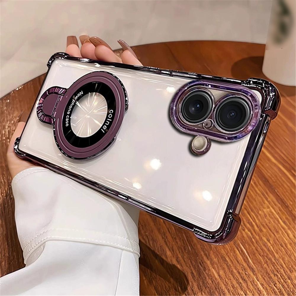 

Luxury Clear Magnetic Plating Holder For Redmi K70 K60 K50 Ultra K70E K60E K40S K40 With Stand Shockproof Cover For Redmi K40