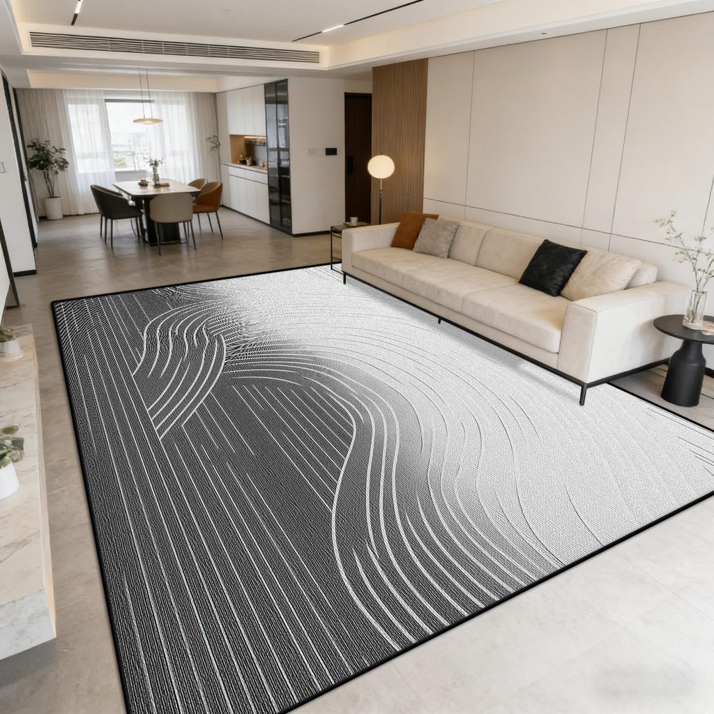 Modern Minimalism Geometric Carpet Home Large Area Non-slip Washable Rugs Easy Clean Cloakroom Bedroom Customizable Floor Mat