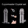 Male Condoms 5Pcs/Set Men External Use Soft Transparent Sexual Stimulation Sex Toy Large Particles Penis Sleeves Spike for Couple