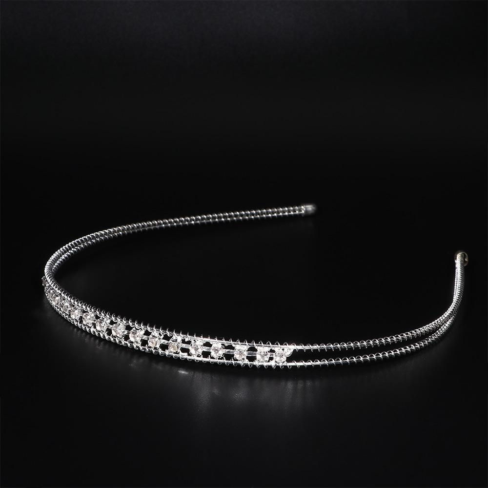 Chic Lady Hair Band Head Piece Metal Headband Hair Accessories Shine Silver Color Jewelry