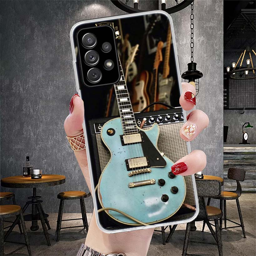 YA763-Music Score Musical Violin Guitar Phone Case For Samsung Galaxy A13 A14 A15 A16 A17 A53 A54 A55 A56 A57 A33 A34 A35 A36 A3