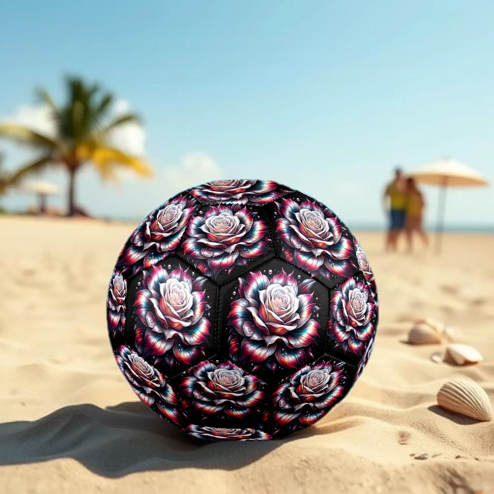 1pc Rose Artwork Size 5 Soccer Ball Professional Match Training Football Indoor &Outdoor Sports Ball Lightweight Durable m6545