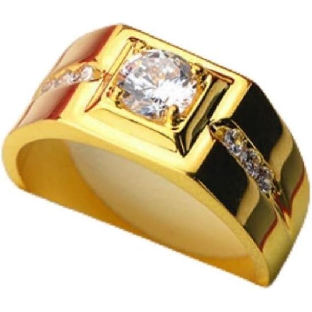 Мужские кольца из нержавеющей стали квадратные кольца-печатки с цирконом кольца из 18-каратного золота кольца с кубическим цирконием AAA для помолвки и свадьбы мужские кольца кольца-печатки кольца с золотым покрытием Size 6