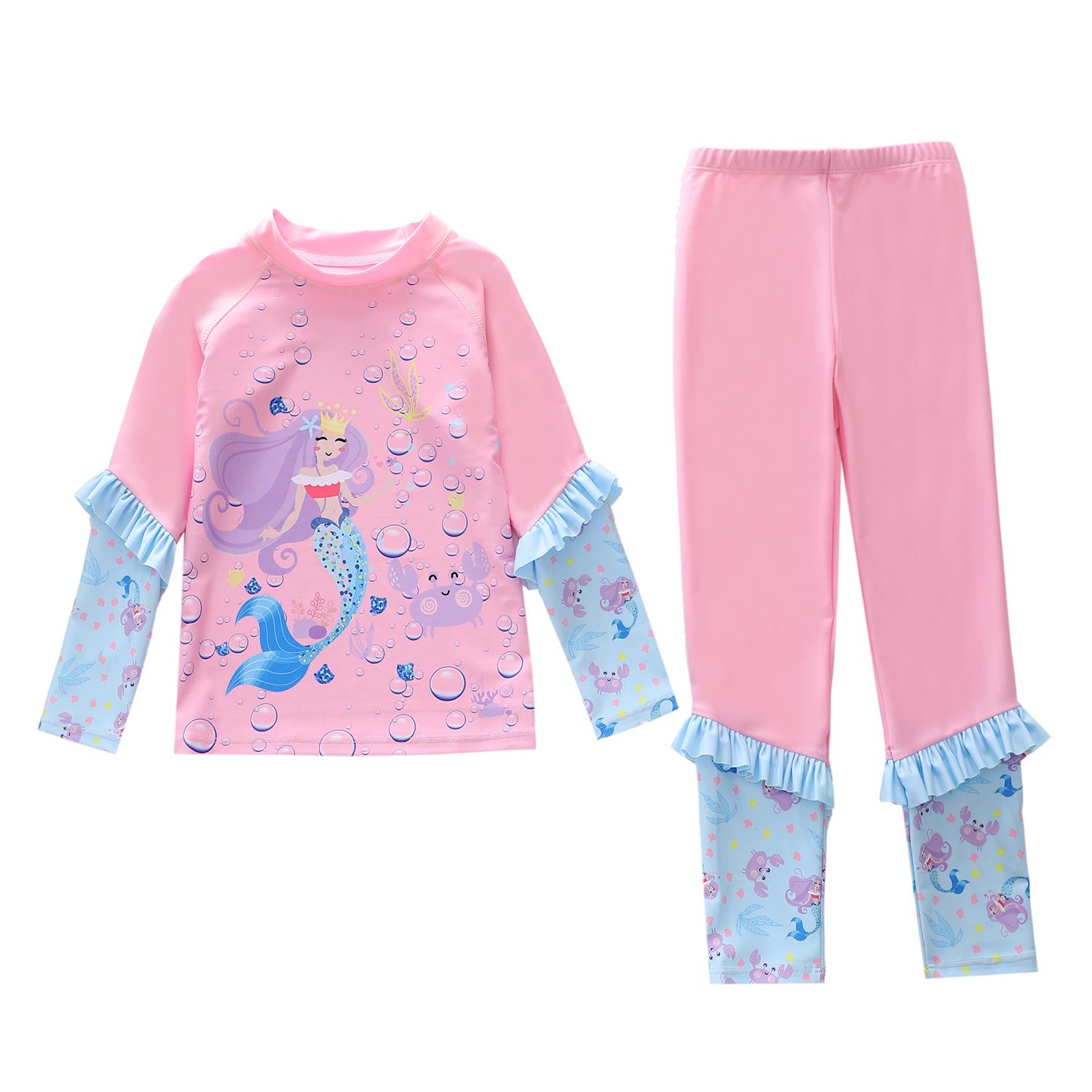 

Children s Long Sleeve & Pants 2-Piece Surfing Swimsuit for Medium & Large Girls 5XL (140-150cm, 65-75kg)
