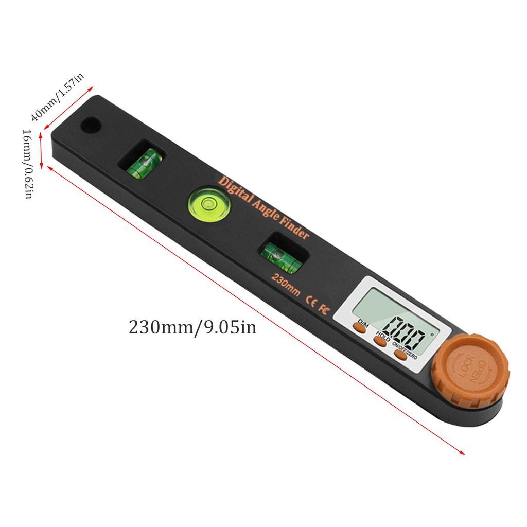 230mm 4 In 1 Digital Protractor Angle Ruler Spirit Level Ruler Woodworker Angle Protractor Measuring Tools