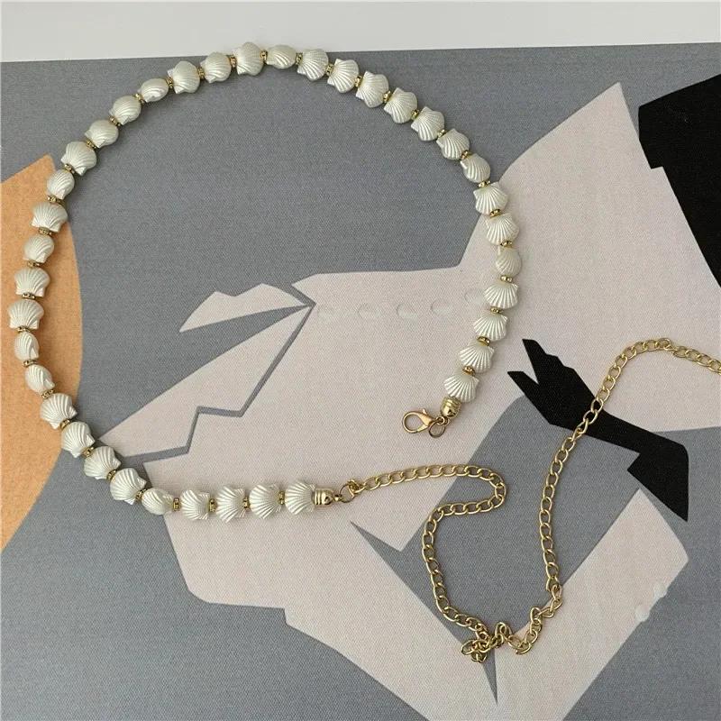 1 Pcs New Women's Belt, Shell Pearl Waist Chain Decorative Women's Thin Metal Belt, Hundred Matching Dresses Women Belt