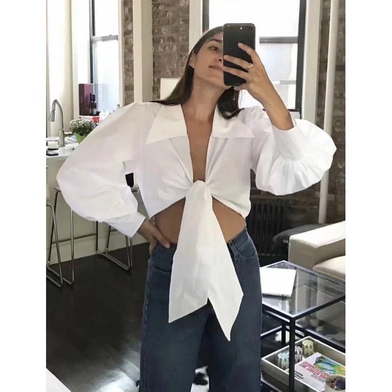 

Vintage Court Style Wrap More than Shoelace Wear Gingham Shirt Pure White M