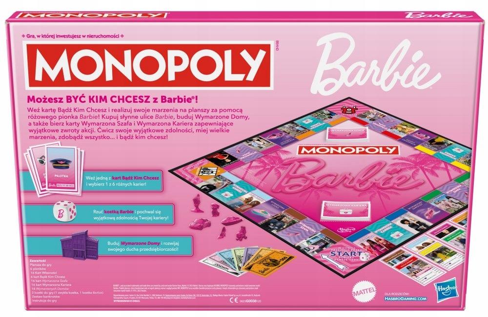 Gra planszowa hasbro monopoly monopoly barbie wersja polska g0038 hasbro