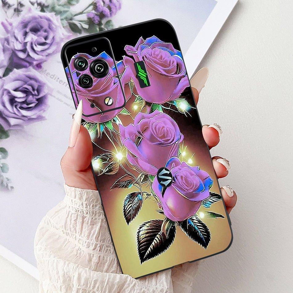 Per Xiaomi Black Shark 5 Pro Shark5 Custodia per Telefono Black Shark 5 5Pro Elegante Floreale Gatto Dipinto Morbido Silicone TPU Custodie