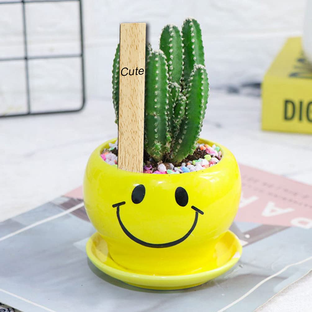 Amosfun Gardening Name Plates for Flower Pot Vertical Wood 50 Gardening Decoration Flower Easy To X 2 Cm Labels, Succulents, Tags, Wooden, Small,