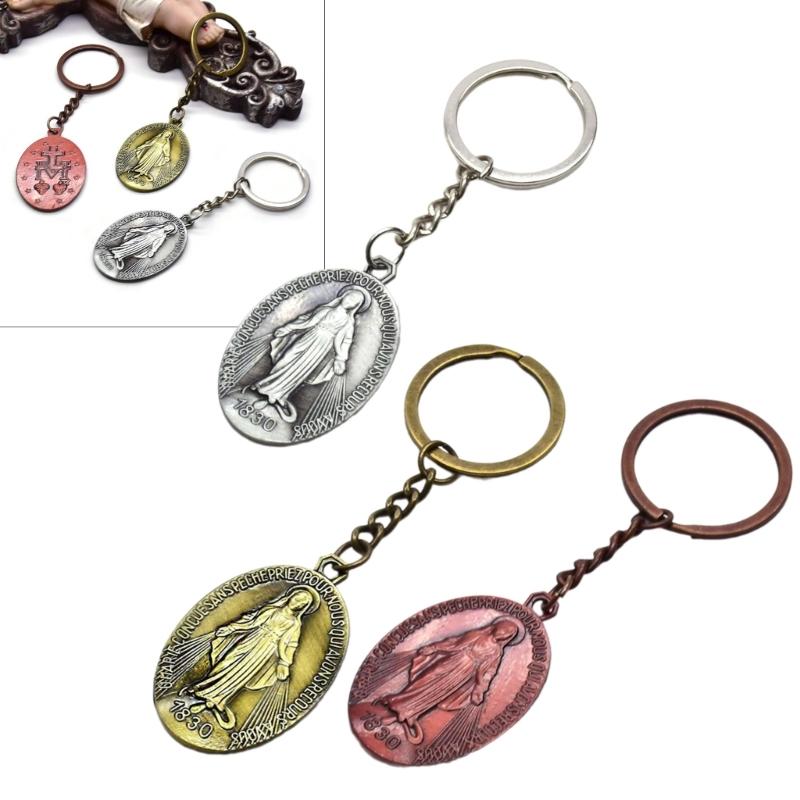 VirginMary Keychains Pendant Key Chain Christian Jewelry Keyring Gift