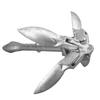 3.3lbs Foldable Grapnel Anchor Stainless Steel Galvanized for Marine Boat Yacht Rafts Canoes Kayaks