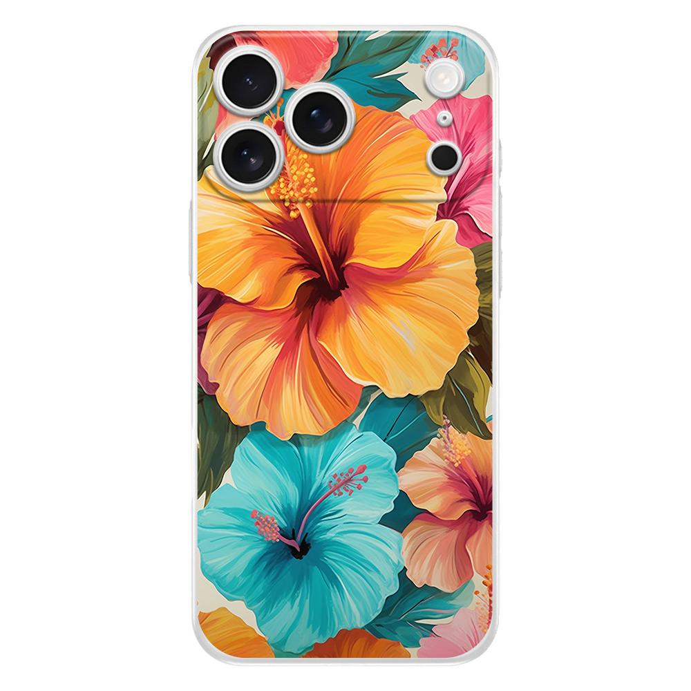 Soft Clear TPU Phone Case For iPhone 17 Air 16E 16 11 15 14 Pro MAX 12 13 7 8 Plus SE Easter Cover Summer Colorful Flower