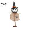 Halloween Holiday Decoration Hanging Decoration, Spooky Pumpkin/Ghost/Witch/Black Cat Doll Ornament with Decorative Witch Statue Burlap Skirt