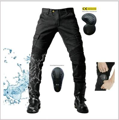 VOLERO+ Grüne wasserdichte Motorrad-Jeans + Motorrad-Reithose, mehrere Taschen, Arbeitskleidung, Racing-Anti-Drop-Hose für Männer und Frauen